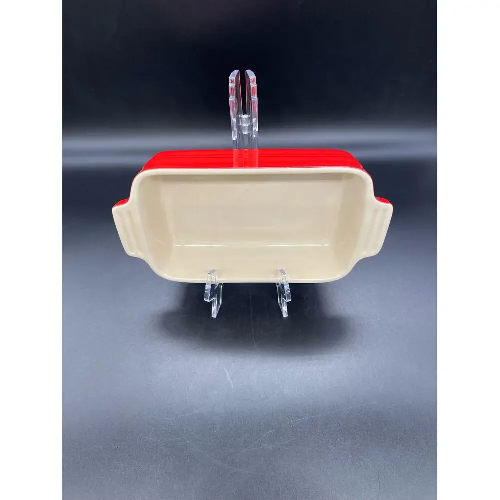 LeCreuset 18-24 Red Rectangular Stoneware Casserole Baking Dish 9